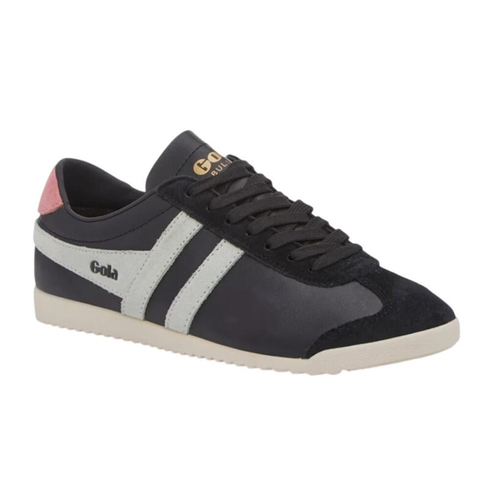 Gola Womens Bullet Casual Sneakers EU 37 US 7 Black Leather Suede Stripes NWOB
